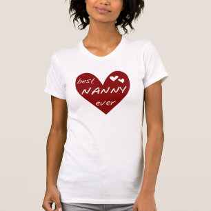 Red Heart Best Nanny Ever T-shirts and Gifts