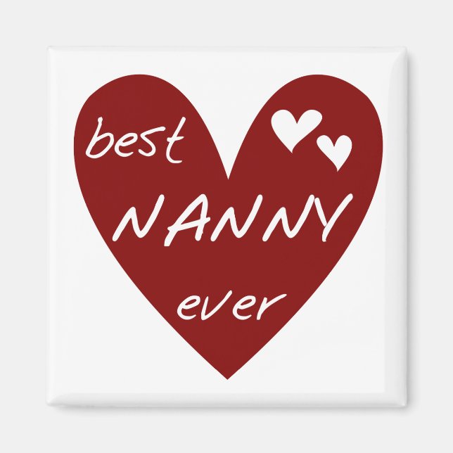 Red Heart Best Nanny Ever T-shirts and Gifts Magnet (Front)