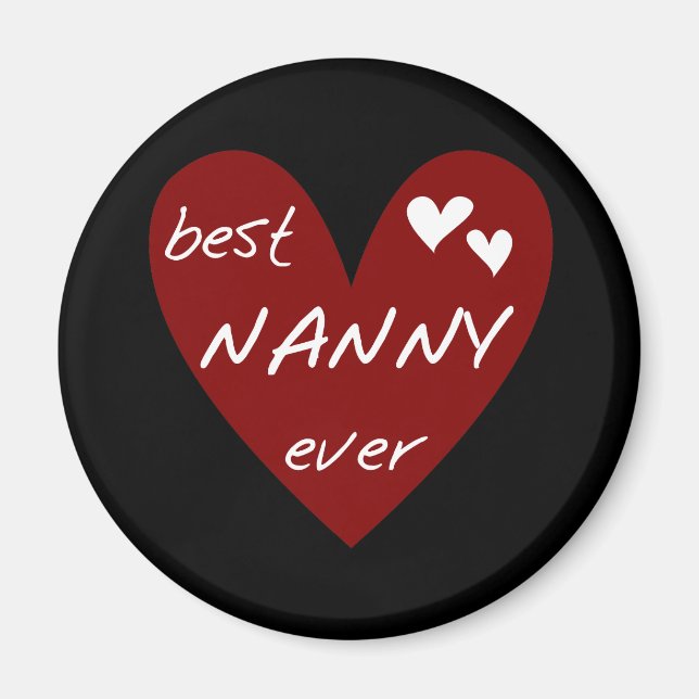 Red Heart Best Nanny Ever T-shirts and Gifts Magnet (Front)