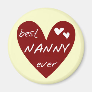 Red Heart Best Nanny Ever T-shirts and Gifts Magnet