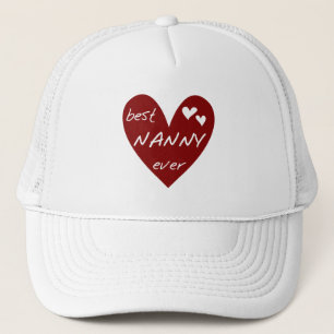 Red Heart Best Nanny Ever T-shirts and Gifts Trucker Hat