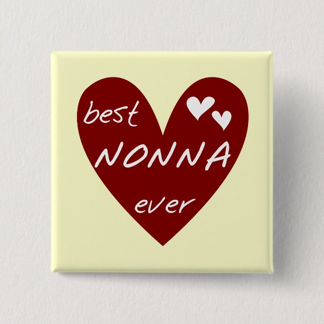 Red Heart Best Nonna Ever T-shirts gifts 15 Cm Square Badge (Front)