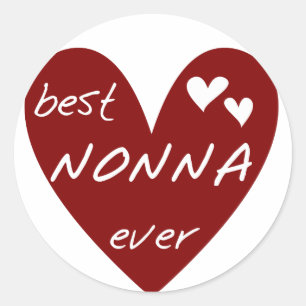 Red Heart Best Nonna Ever T-shirts gifts Classic Round Sticker