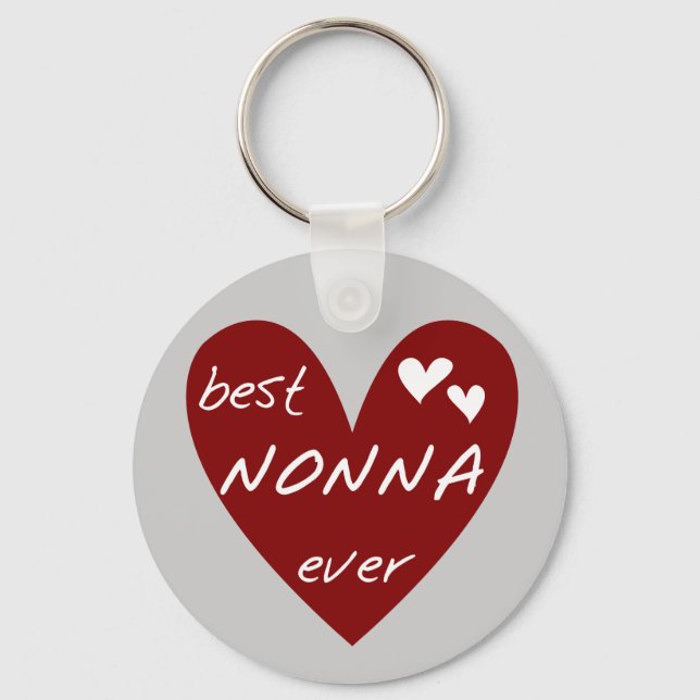 Red Heart Best Nonna Ever T-shirts gifts Key Ring (Front)