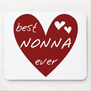 Red Heart Best Nonna Ever T-shirts gifts Mouse Mat
