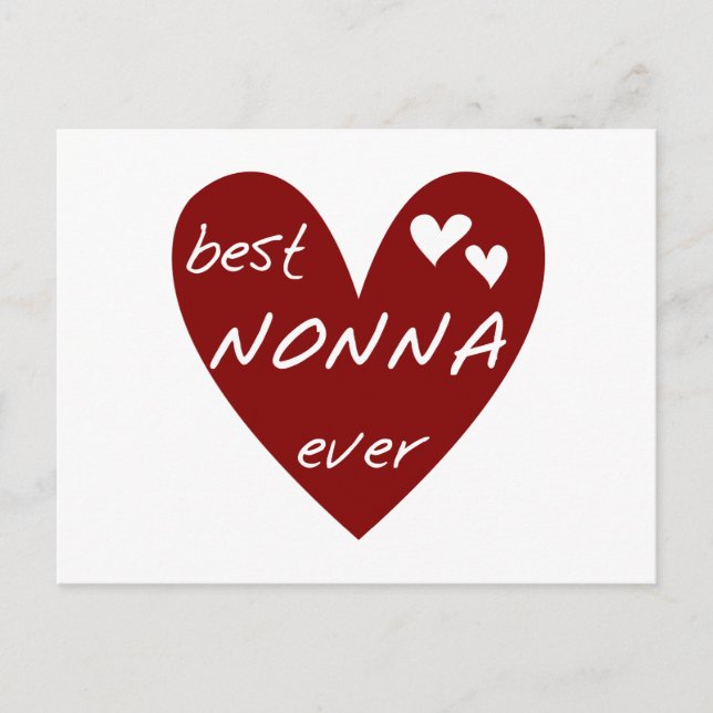 Red Heart Best Nonna Ever T-shirts gifts Postcard (Front)