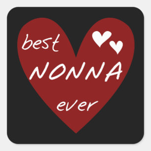 Red Heart Best Nonna Ever T-shirts gifts Square Sticker