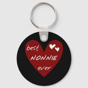 Red Heart Best Nonnie Ever T-shirts and Gifts Key Ring
