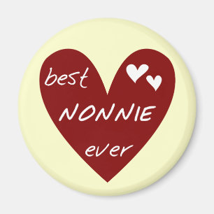 Red Heart Best Nonnie Ever T-shirts and Gifts Magnet