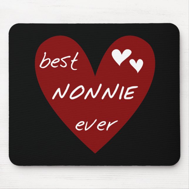 Red Heart Best Nonnie Ever T-shirts and Gifts Mouse Mat (Front)