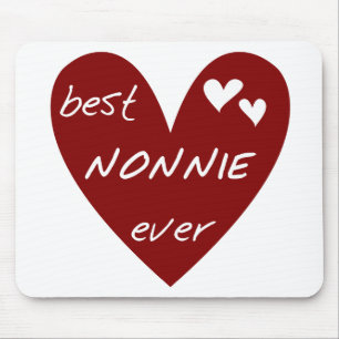 Red Heart Best Nonnie Ever T-shirts and Gifts Mouse Mat