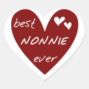 Red Heart Best Nonnie Ever T-shirts and Gifts Sticker