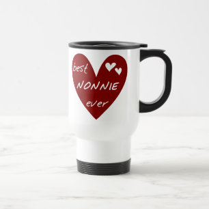 Red Heart Best Nonnie Ever T-shirts and Gifts Travel Mug