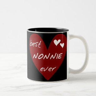 Red Heart Best Nonnie Ever T-shirts and Gifts Two-Tone Coffee Mug