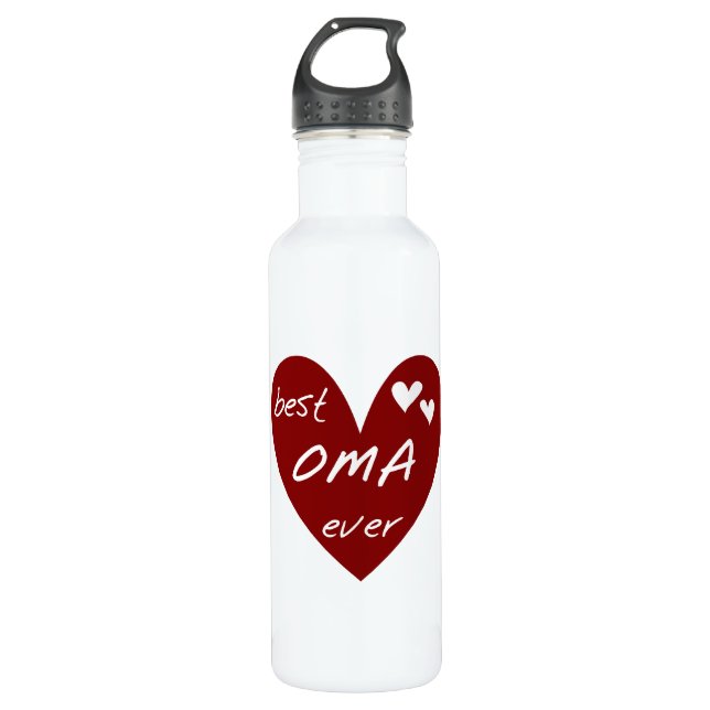 Red Heart Best Oma Ever Liberty 710 Ml Water Bottle (Front)