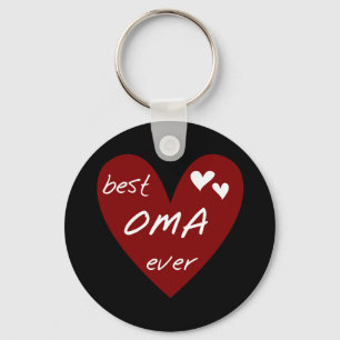 Red Heart Best Oma Ever T-shirts and Gifts Key Ring