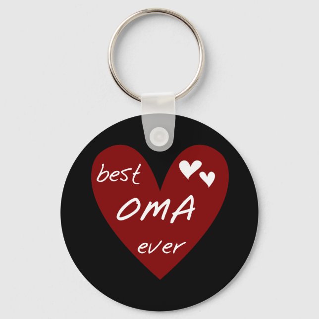 Red Heart Best Oma Ever T-shirts and Gifts Key Ring (Front)