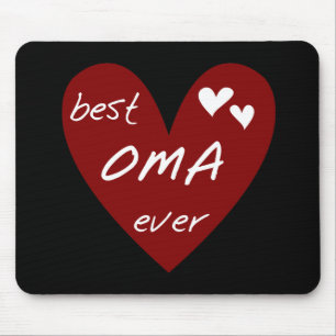 Red Heart Best Oma Ever T-shirts and Gifts Mouse Mat