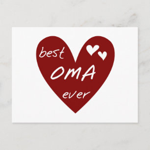 Red Heart Best Oma Ever T-shirts and Gifts Postcard