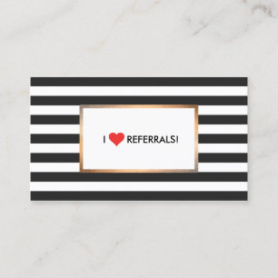 Red Heart Black and White Stripes Salon Referral