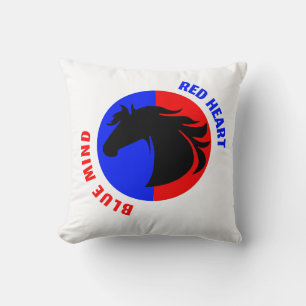 Red Heart Blue Mind Decorative Throw Pillow
