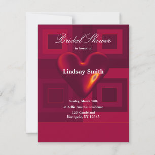 Red Heart  Bridal Shower Invitation