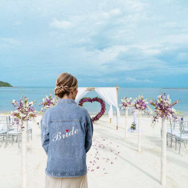 Red Heart Bride Bridal Wedding Bachelorette Party Denim Jacket (Red Heart Bride Bridal Wedding Bachelorette Party Denim Jacket)
