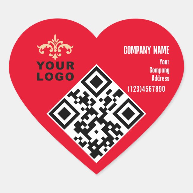 Red Heart Business Valentine Greeting Sticker (Front)