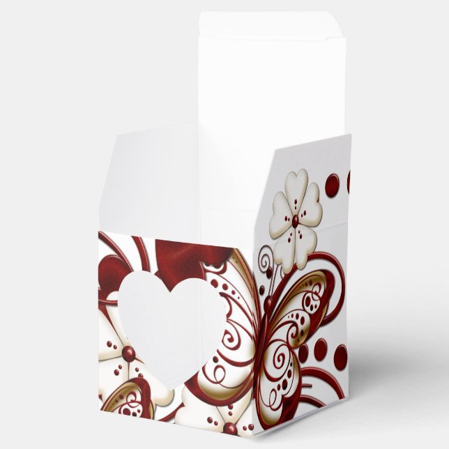 Red Heart Butterflies Heart Favour Box (Opened)