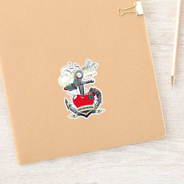 Red Heart & Butterflies Studio Inking Art  (Notebook)