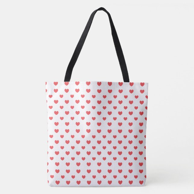Red Heart Canvas Tote Bag (Front)