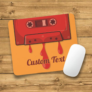 Red heart cassette mouse pad