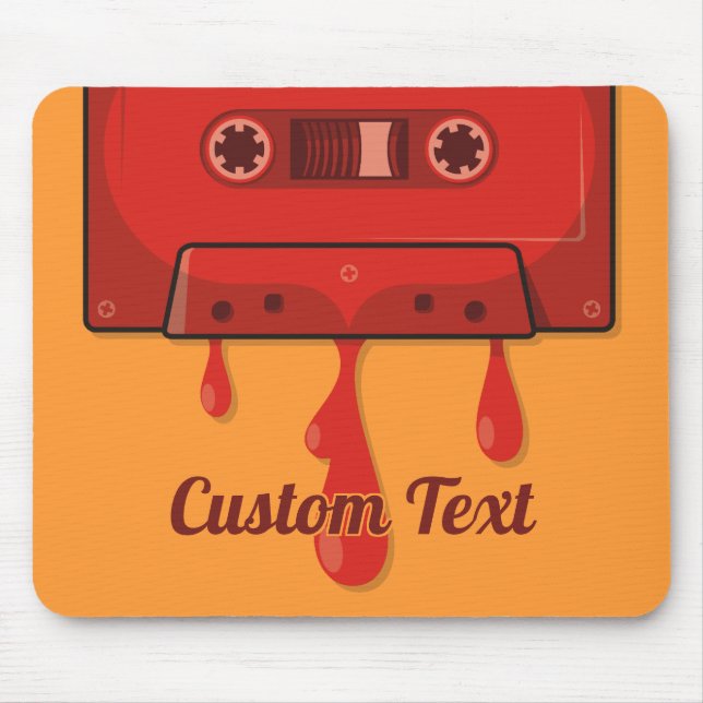 Red heart cassette mouse pad (Front)