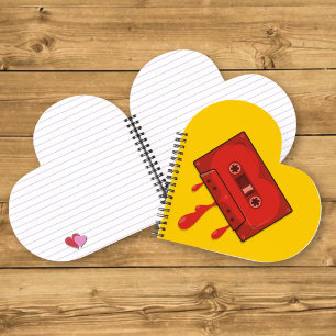 Red Heart Cassette Notebook