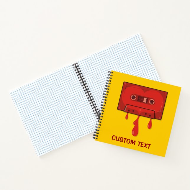 Red Heart Cassette Notebook (Inside)