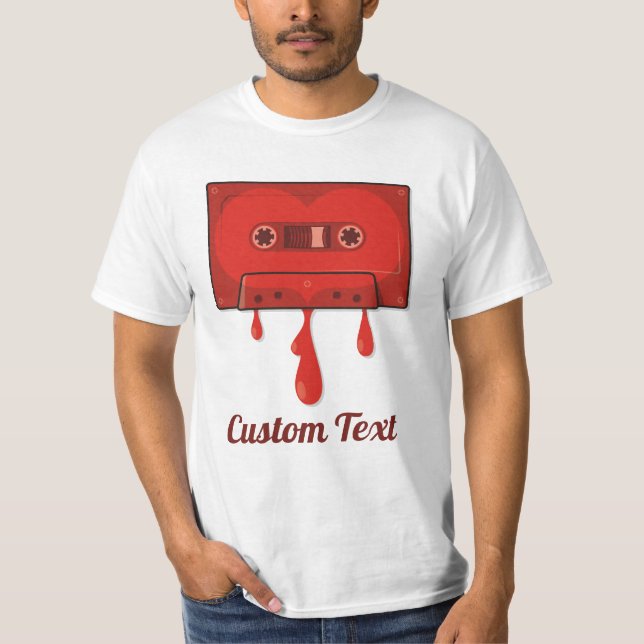 Red heart cassette T-Shirt (Front)