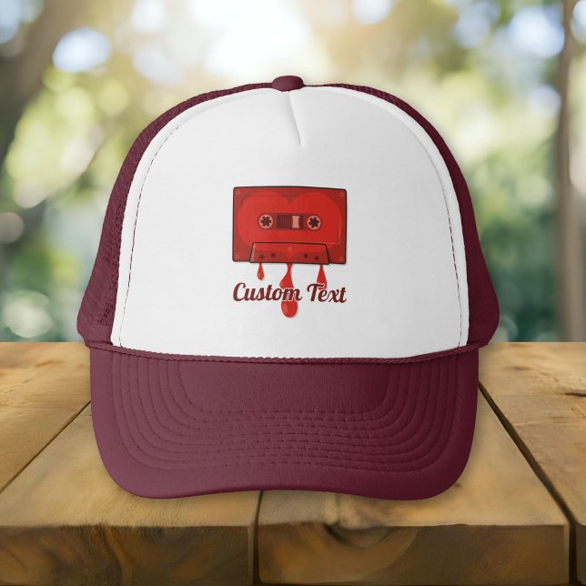 Red heart cassette trucker hat (Creator Uploaded)