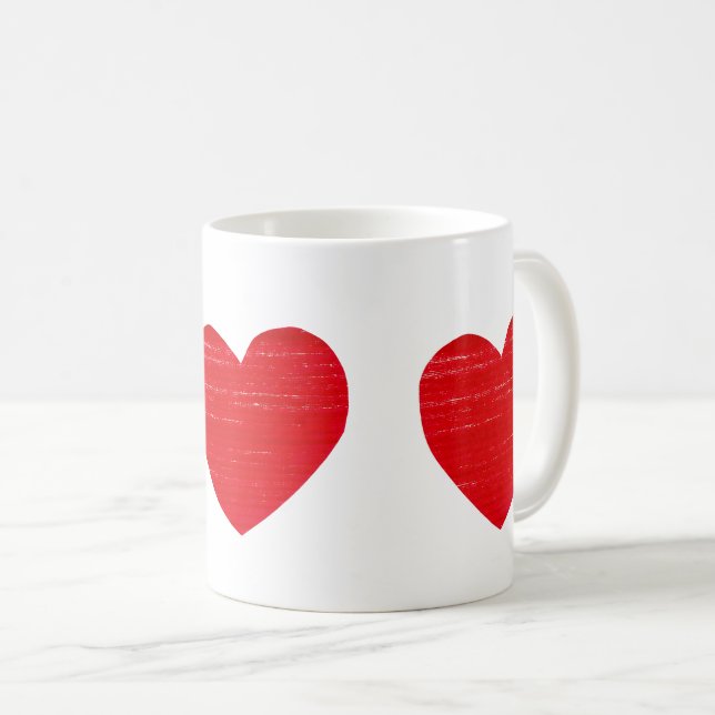 Red Heart Ceramic Mug (Front Right)
