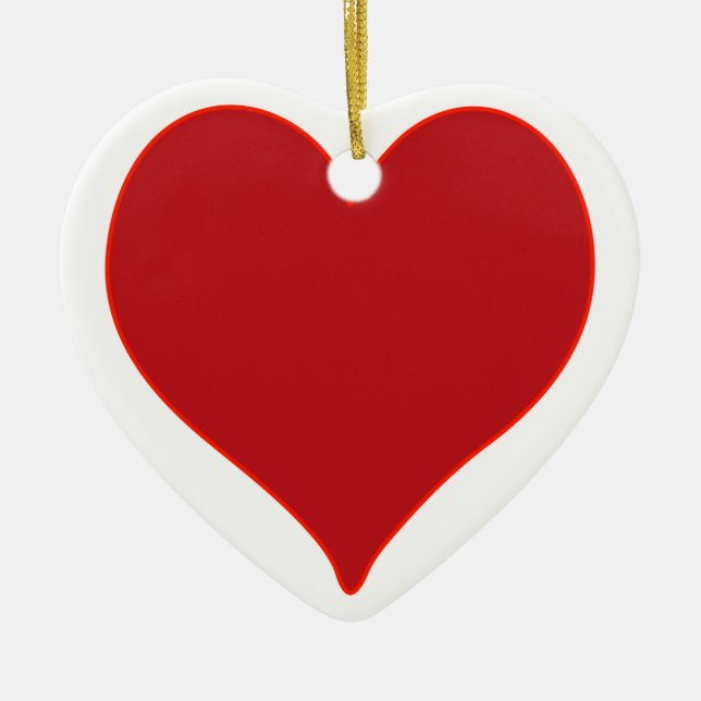 Red Heart Ceramic Tree Decoration (Front)