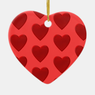Red Heart Ceramic Tree Decoration