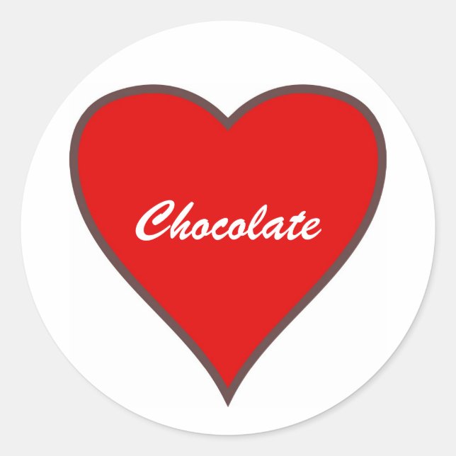 Red Heart, Chocolate Classic Round Sticker (Front)