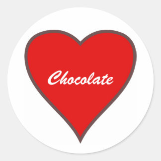 Red Heart, Chocolate Classic Round Sticker