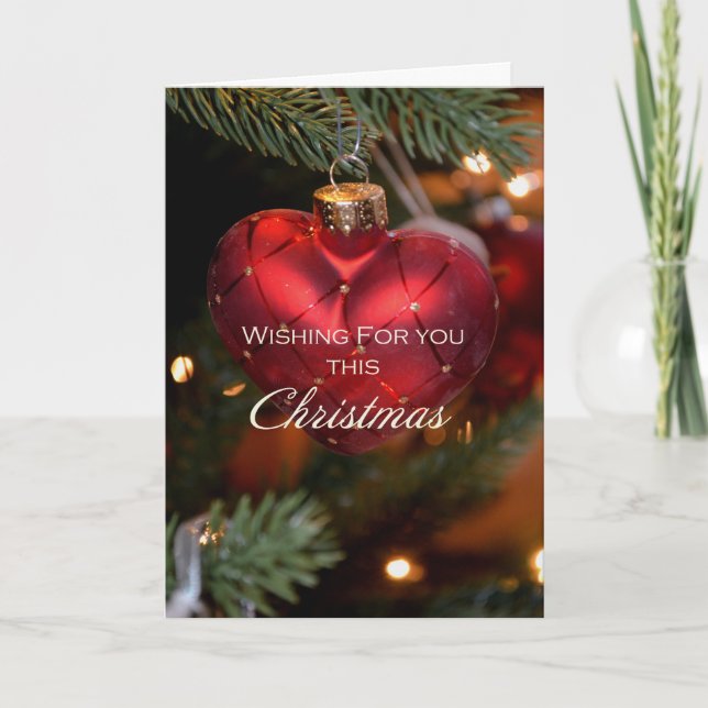 Red Heart Christmas Holiday Card (Front)