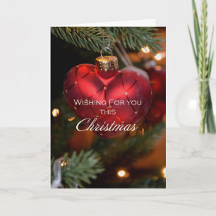 Red Heart Christmas Holiday Card