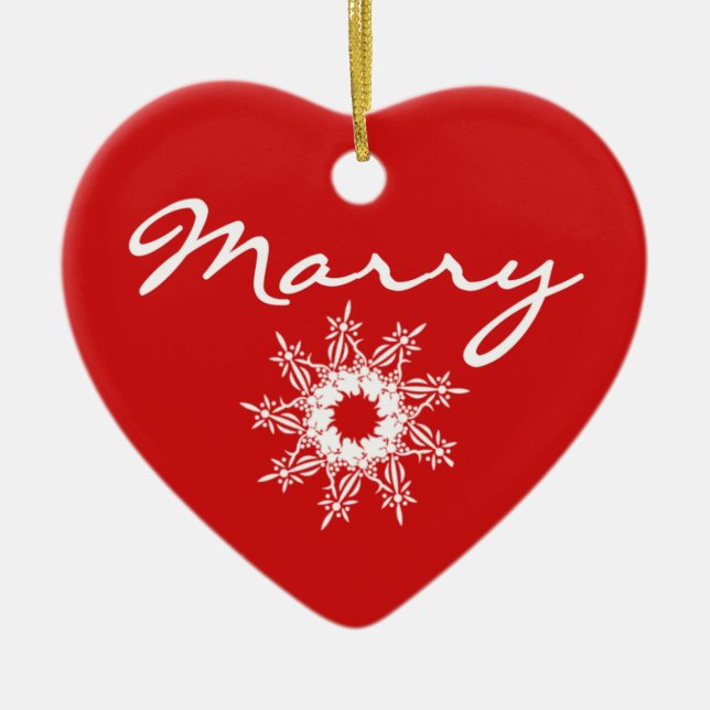 Red Heart Christmas Marriage Proposal Decoration (Front)