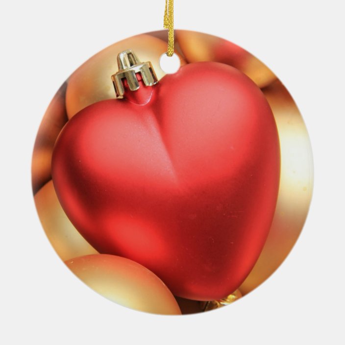 Red heart Christmas ornament Zazzle.co.uk