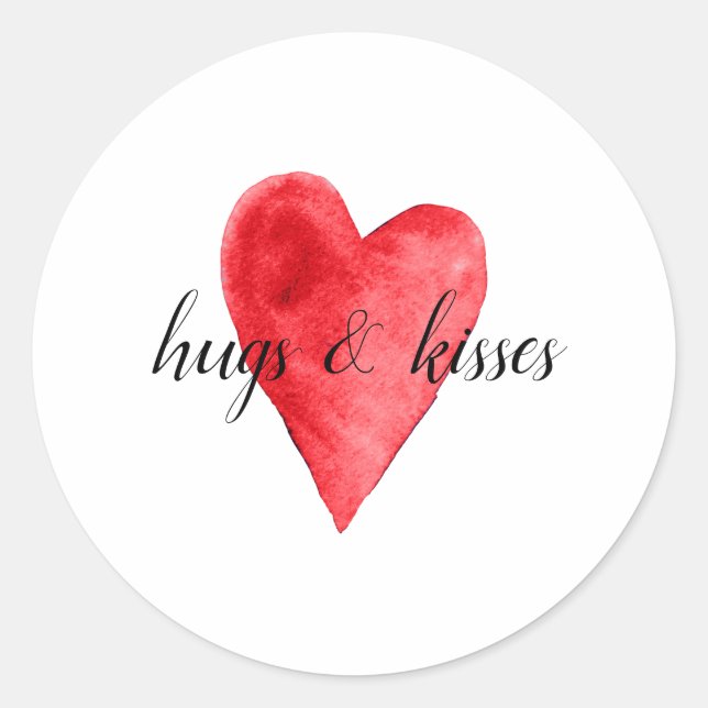 Red Heart Classic Round Sticker (Front)