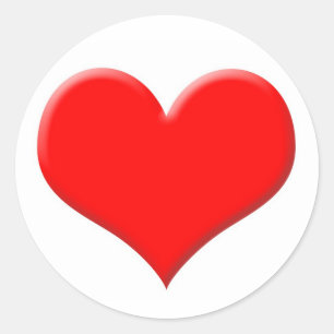 Red heart classic round sticker