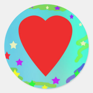 Red Heart Classic Round Sticker
