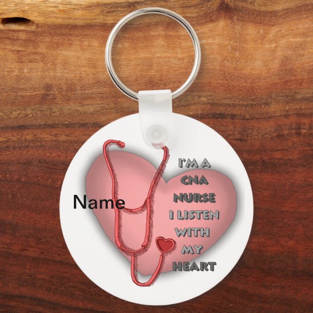 Red Heart CNA Nurse Key Ring (Front)